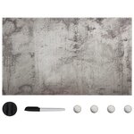 Tableau magnétique panneau écriture école maison bureau mural verre 100 x 60 cm gris 02_0045496