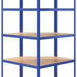 vidaXL Étagère d'angle à 5 niveaux Bleu Acier et bois d'ingénierie