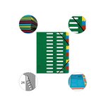 Trieur HARMONIKA® à fenêtres et élastique carte lustrée 24 comp Vert EXACOMPTA