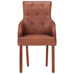 vidaXL Chaises à manger lot de 6 marron cuir de chèvre véritable
