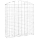 vidaXL Panier de gabions arqué 200x50x220/240 cm Fer galvanisé