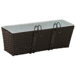 vidaXL Garde-Corps 2 Pièces Noir 50 x 17 x 17 cm Métал