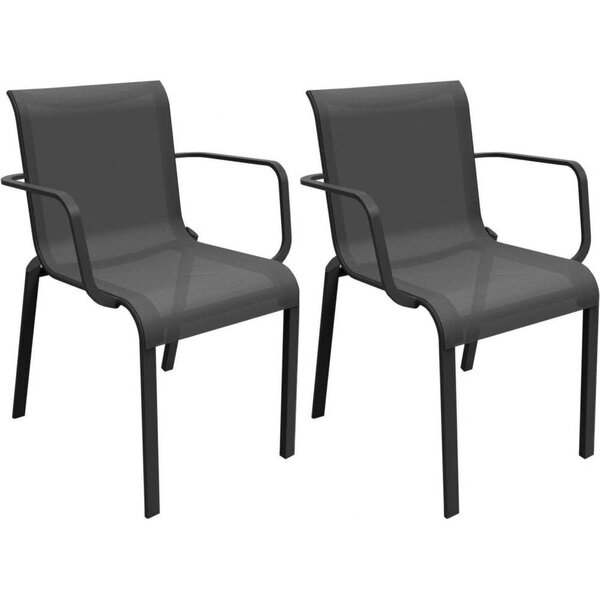 Fauteuils pour l'extérieur en aluminium cauro (lot de 2)