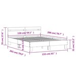 vidaXL Cadre de lit avec LED sans matelas noir 150x200 cm