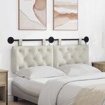 vidaXL Tête de lit suspendue Avec lumière LED Crème Velours