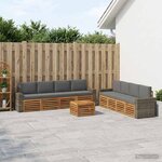 vidaXL Ensembles de canapés avec coussin 9 Pièces Bois d'Acacia Massif