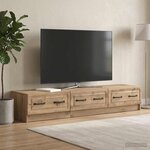 vidaXL Meuble TV 147 x 34 5 x 27 cm Chêne artisanal Bois d'ingénierie