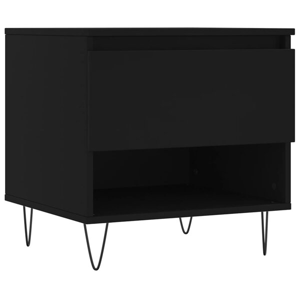 vidaXL Table basse noir 50x46x50 cm bois d’ingénierie