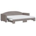 vidaXL Lit de jour avec gigogne et matelas taupe 80x200 cm tissu