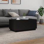vidaXL Table basse avec lumières LED noir 90x50x40 cm