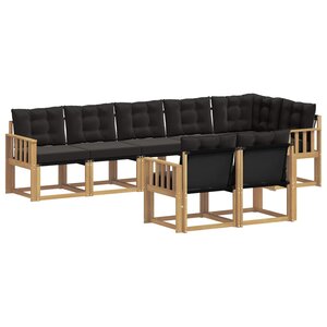 vidaXL Ensemble de canapés d'extérieur 8 Pièces Blanc et noir