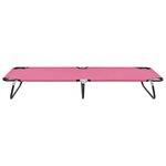 vidaXL Chaise longue pliable acier rose