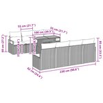 Canapé de Jardin vidaXL 9 Pièces avec Coussins Rattan Poly Gris Acacia