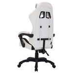 vidaXL Fauteuil de jeux vidéo avec LED RVB Blanc et noir Similicuir