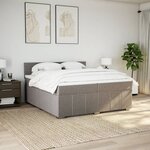 vidaXL Sommier à lattes de lit avec matelas Taupe 200x200 cm Tissu