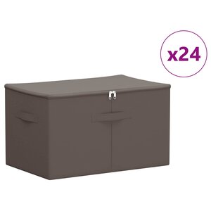 vidaXL Boîte de rangement 24 Pièces Gris 55 x 35 x 32 cm Tissu intissé