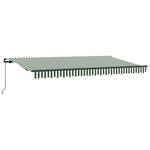 vidaXL Auvent Rétractable Vert et blanc 4 x 2 m Polyester