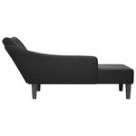 vidaXL Fauteuil long avec accoudoir droit noir tissu