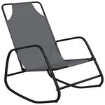 vidaXL Chaises longues à bascule 2 Pièces Gris Acier et textilène
