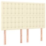 vidaXL Sommier à lattes de lit avec matelas et LED Crème 140x190 cm