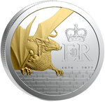 Monnaie QUEEN'S BEAST Gilded Set 5x1 Oz Argent 5 Pounds Pitcairn Islands 2026 (PRÉCOMMANDE)