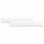 vidaXL Coussins de canapé 2 pc tissu Blanc 200 x 40 cm