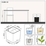 LECHUZA Jardinière CUBE 30 ALL-IN-ONE Blanc brillant