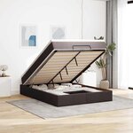 VidaXL Cadre de lit ottoman avec matelas marron foncé 140x190 cm tissu