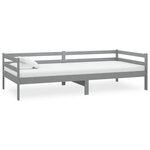 vidaXL Lit de repos avec matelas 90x200 cm Gris Bois de pin massif