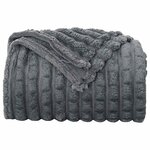 vidaXL Jeté Gris foncé 240 x 220 cm Toison