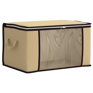 vidaXL Boîte de rangement avec fenêtre latérale transparente Crème