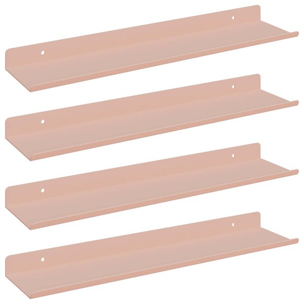 vidaXL Étagère flottante 4 Pièces Rose 40 x 8 5 x 2 5 cm Acier