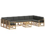 vidaXL Ensemble de canapés d'extérieur 11 Pièces Blanc et anthracite
