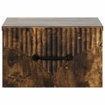 vidaXL Cabinet de chevet mural 2 Pièces Chêne fumé 34 5 x 33 x 20 cm