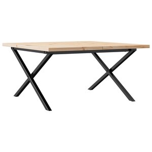 vidaXL Table basse cadre en X 80x80x45 5cm bois de pin massif et acier