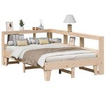 vidaXL Lit bibliothèque sans matelas 135x190 cm bois de pin massif