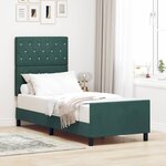 vidaXL Cadre de lit avec tête de lit Vert foncé 80 x 200 cm Velours