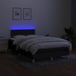vidaXL Sommier à lattes de lit matelas et LED noir 120x190 cm tissu