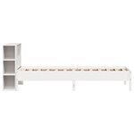 vidaXL Lit bibliothèque sans matelas blanc 90x190cm bois de pin massif