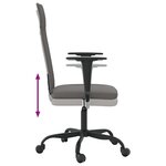 vidaXL Chaise de bureau réglable en hauteur gris foncé tissu