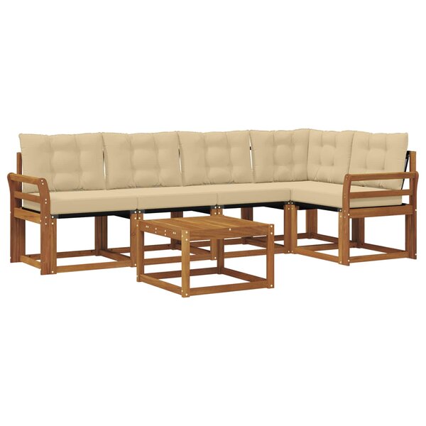 vidaXL Ensemble de canapés d'extérieur 6 Pièces Naturel et Beige