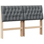 vidaXL Tête de lit capitonnée Gris foncé 135 cm Pin massif
