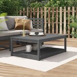 vidaXL Table de jardin gris 121x82 5x45 cm bois massif de pin