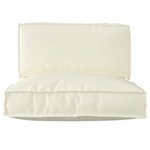vidaXL Ensemble de coussins de palette en 2 pièces crème en tissu Oxford