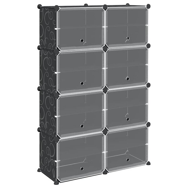 vidaXL Cubes de rangement 8 Pièces avec portes noir PP