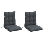 vidaXL Coussins de chaise à dossier bas lot de 2 anthracite