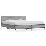 vidaXL Cadre de lit sonoma gris 200x200 cm bois d'ingénierie et métal