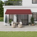 vidaXL Auvent rétractable automatique bordeaux 500x300 cm