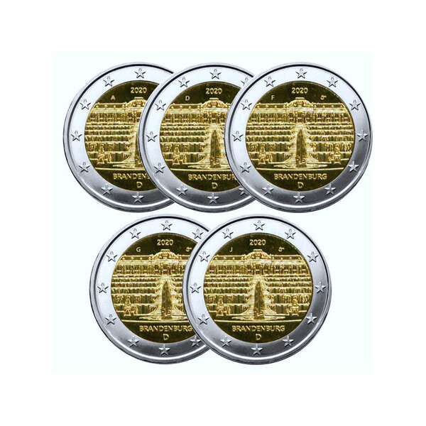2 euros Allemagne 2020 Brandebourg  Palais de Sans-souci - les 5 ateliers.
