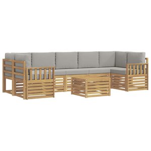 vidaXL Ensemble de canapés d'extérieur 8 Pièces Blanc et gris clair